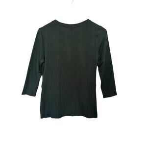 Bobeau black t-shirt with side buttons‎ Small